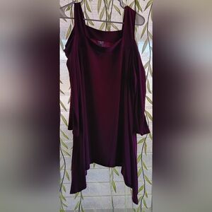 Come N See Elegant Purple Cold Shoulder Top